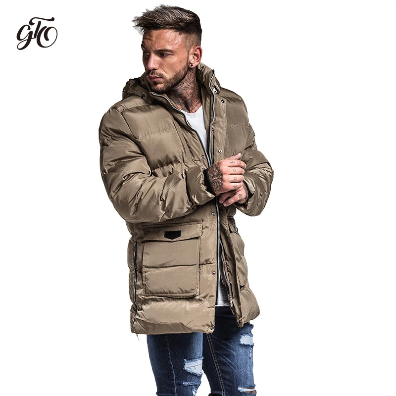 Koop Gingtto Jassen Voor Mannen Winter Jassen Katoen Gewatteerde Lichtgewicht Grote Zakken Casual Big Size Warme Jassen Kaki zm706