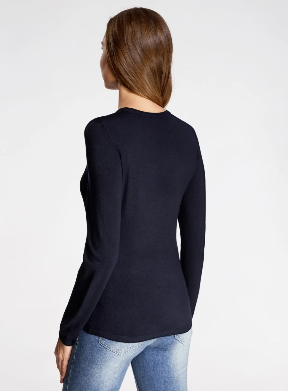 oodji Джемпер с длинными рукавами и круглым вырезом 73812659B 45641|sweater jumper|jumper sweater |