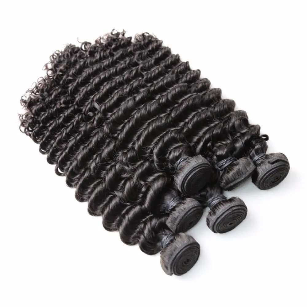 

PromQueen Hair 1/3/4P/loT Bundles Peruvian Deep Wave Virgin Hair Unprocessed Virgin Human Hair Extension Free Shipping