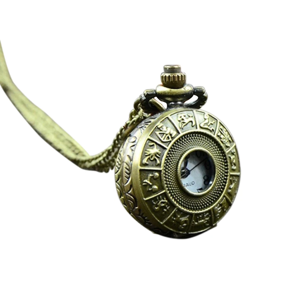 Стимпанк кварцевые мужские часы ожерелье резьба подвеска цепь montre homme карманные часы мужские часы - Цвет: Chinese Zodiac