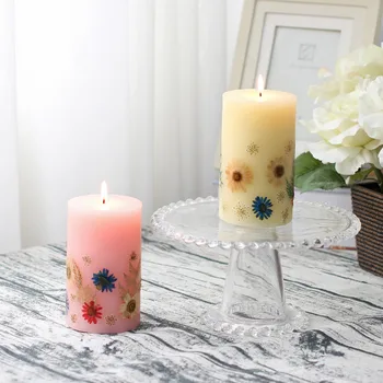 

GiveU HandMade Aromatherapy Vanilla Scented Candle with Flower Embossed for Birthday Romantic weeding decoration