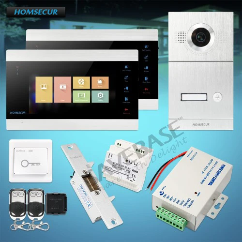 HOMSECUR 7" Video&ampAudio Smart Doorbell 1.3MP Electric Strike Lock Set Included (BC121HD-1S +BM705HD-B) |