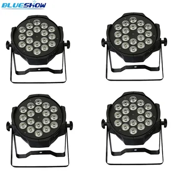 

4pcs/lot, LED par 18x12W RGBW 4in1 Quad Die-casting aluminum housing dmx 8chs led wash light dj projector lighting stage