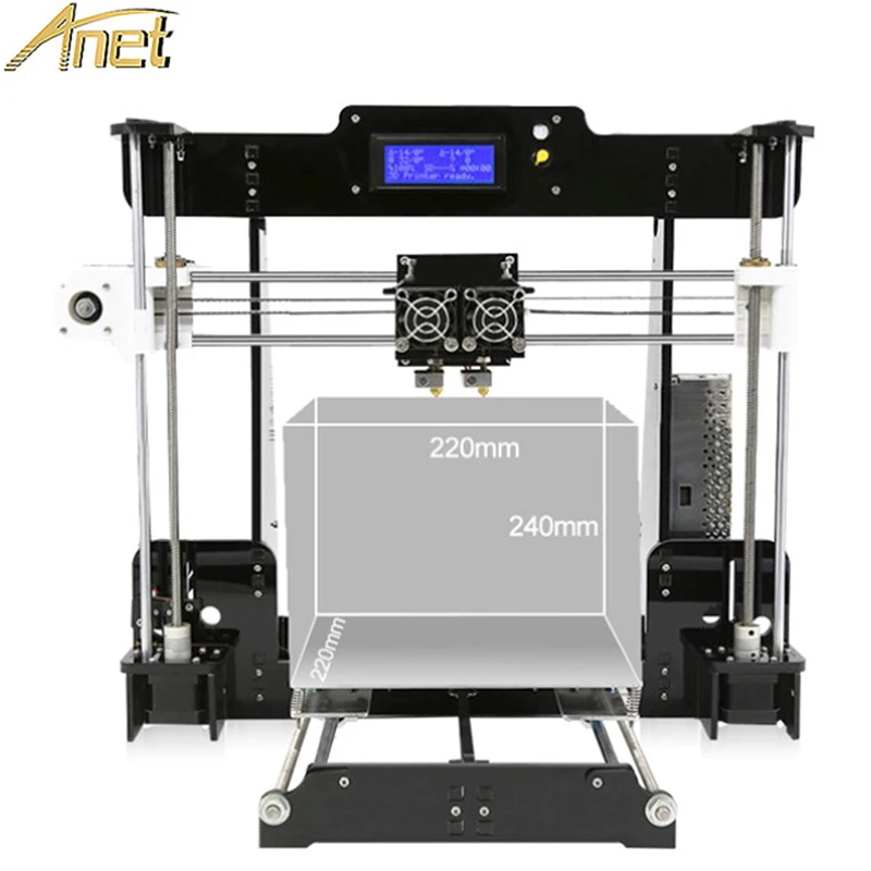 

Anet A8M ONE/Double Color 3d Printer Factory Price Reprap Prusa i3 impresora 3d Doble Extrusor Max. Printing Size 220*220*240MM