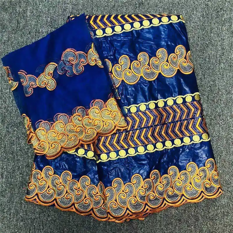 

2018 New Arrival African bazin Riche Fabric Embroidered French bazin Riche Getz Fabric And 2 Yards Mesh Net Lace Fabric 30