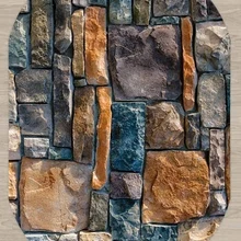 Серый коричневый синий кирпич настенные камни 3d шаблон печати нескользящие микрофибры гостиная современный Овальный моющийся коврик ковер