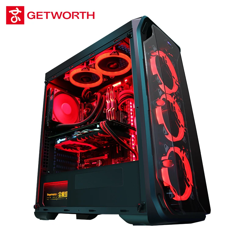  KOTIN S16 Desktop Computer Gaming PC AMD Ryzen5 2600 120GB 240G SSD PUBG PC 400W PSU 5 Red LED Fans