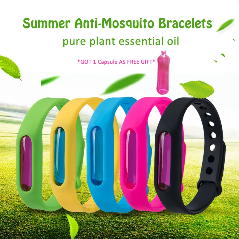 

1pcs Color Anti-Mosquito Bracelets With Plant Essential Oil Capsule Pest Control Repeller For Outdoor Kids Adult Mosquito Killer