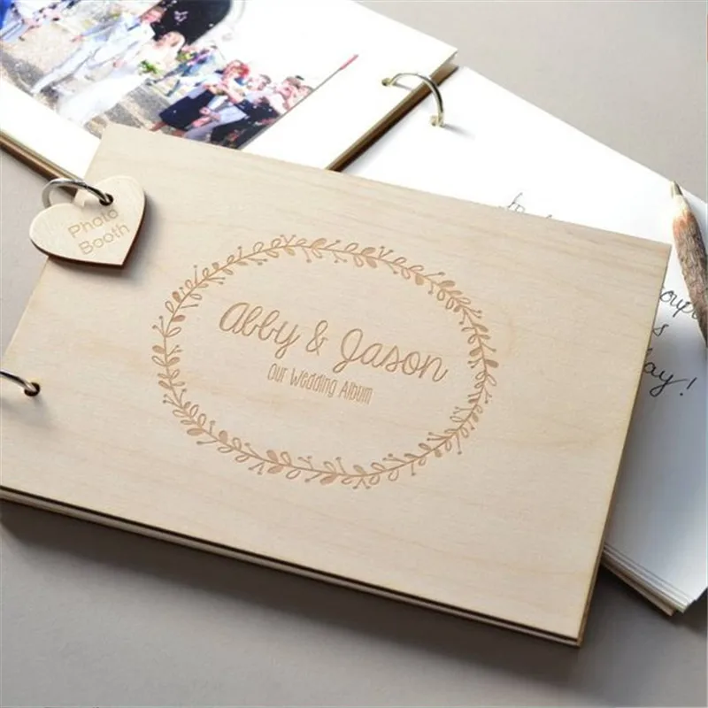 

Personalized Wedding Guest Book Rustic Wreath Wedding Guestbook Album Custom Guest Book Engagement Wedding Anniversary Gift