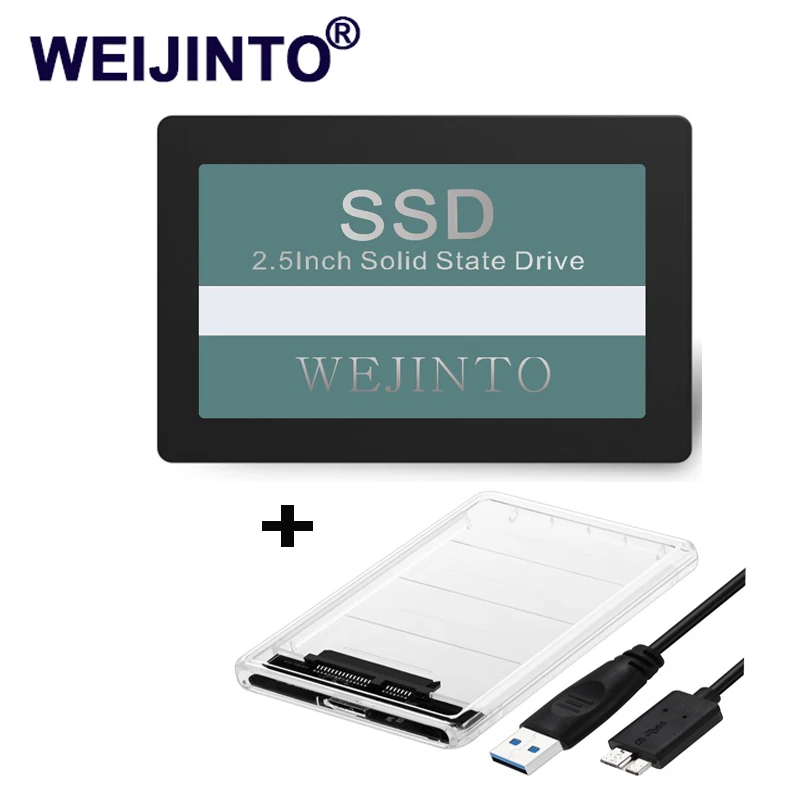 WEIJINTO SSD 240 ГБ 256 SATA3 2,5 дюйма Жесткий диск тормозные диски диск 256 ГБ и SSD Sata USB 3,0 чехол адаптера