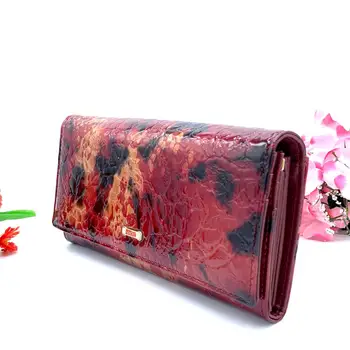 

Genuine leather women wallet clutch ladies leather femal credit card wallet money card clip luxury clip fishing coin purse