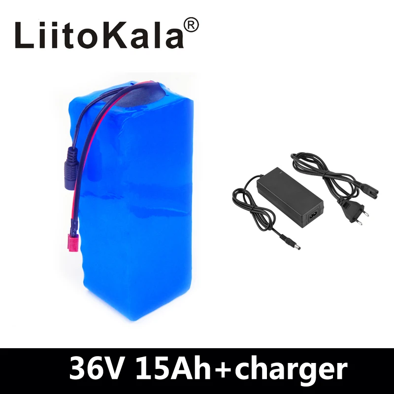 LiitoKala 36 В 15ah 36 в 500 Вт Батарея для электрического велосипеда 36 В 15AH литиевая батарея 36 В батарея с 15A BMS+ 42 в 2A зарядное устройство