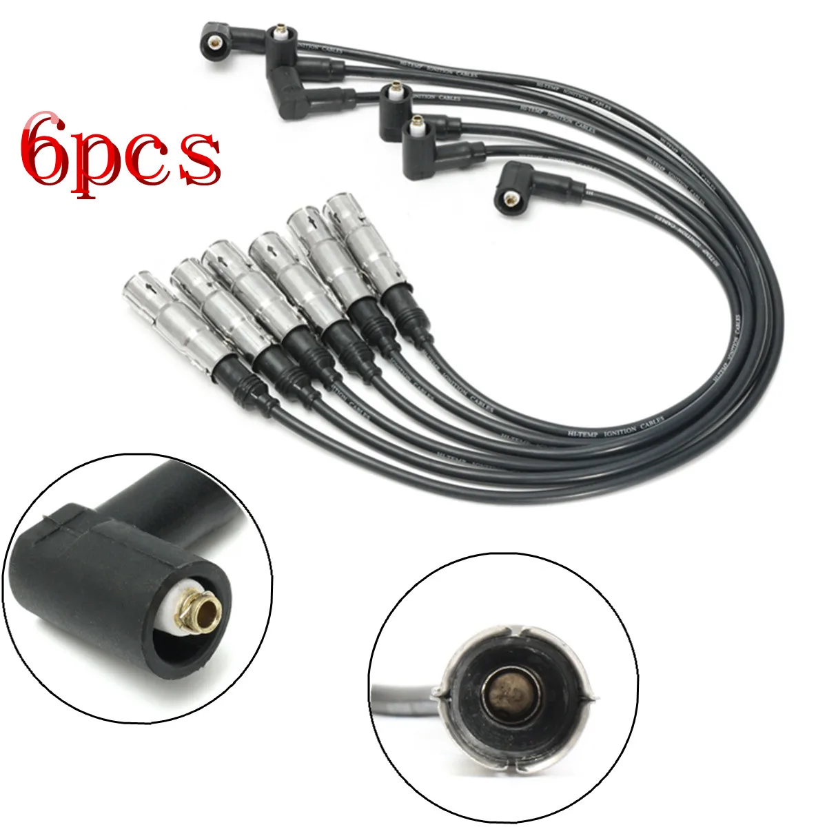 Vw golf jetta passat vr6 1993 1999 021998031用スパークプラグケーブル,6本cable for
