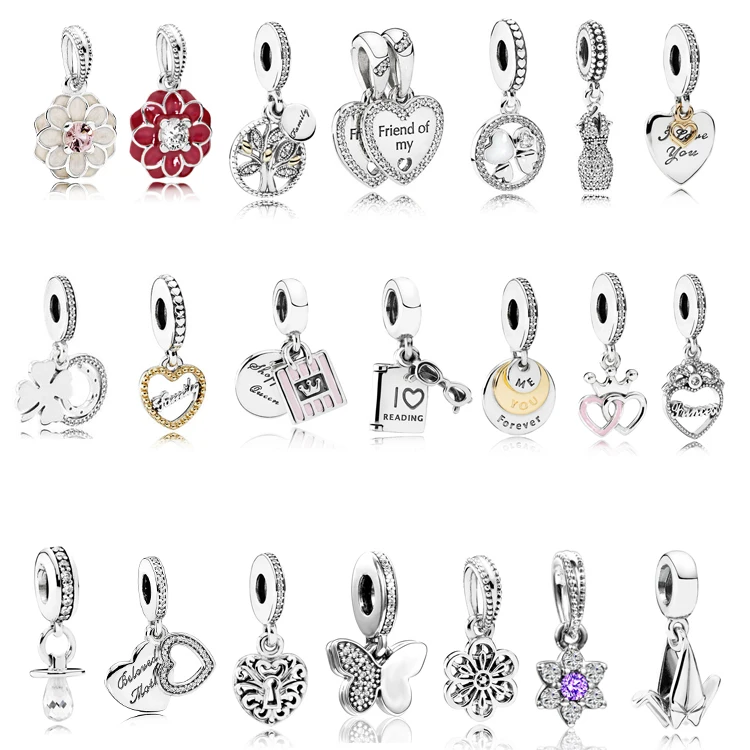 

2018 New Collection 100% 925 Sterling Silver Fit Original Pandora Bracelet Dangle Charm Beads for Jewelry Making Gift
