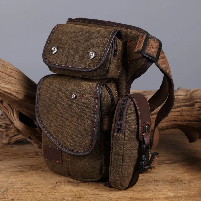 Us 17 94 33 Off Aliexpress New Men Canvas Waist Thigh Leg Drop Bag Military Travel Riding Motorcycle Cross Body Messenger Shoulder Hip