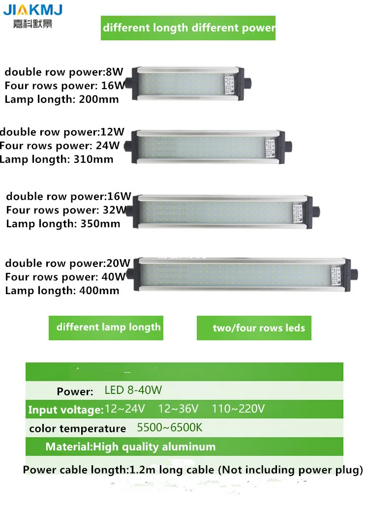 Led 16 Вт-40 Вт 24 В/220 В Миниатюрный алюминиевый длинный кронштейн складной универсальный рабочий светильник ударопрочный жиронепроницаемый, водонепроницаемый станок с ЧПУ