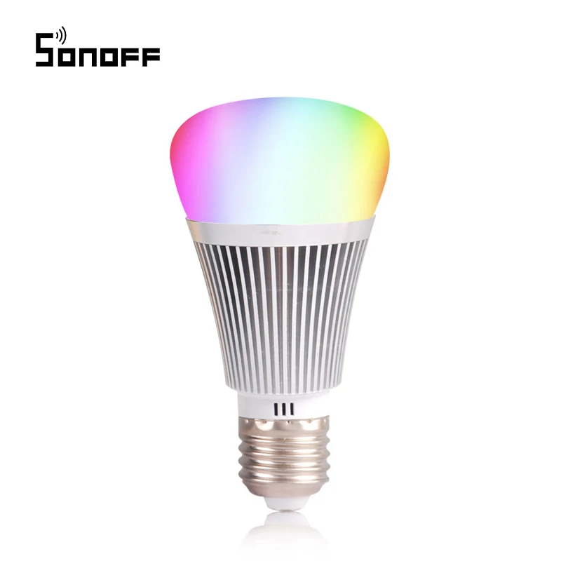 Sonoff B1 E27 светодиодный лампочка с регулированием яркости, для лампочки, с WIFI умный дом, удаленного Управление светодиодный RGB Цвет Изменение