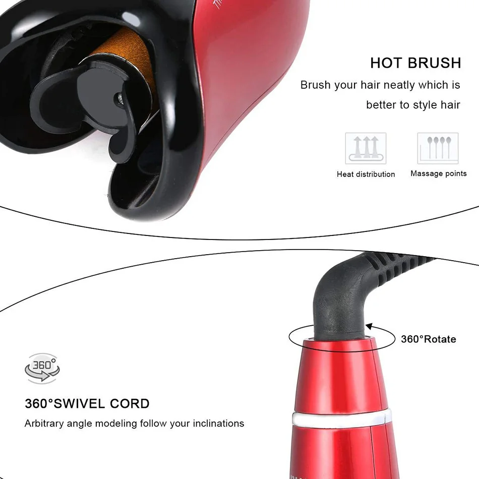 spesifikasi Automatic Curling Air Besi Spin N Curl 1 Inch Berputar Magic Rambut Atlet Curling Putra Titanium Roller Tongkat Alat Styling LCD Digital tampilan
