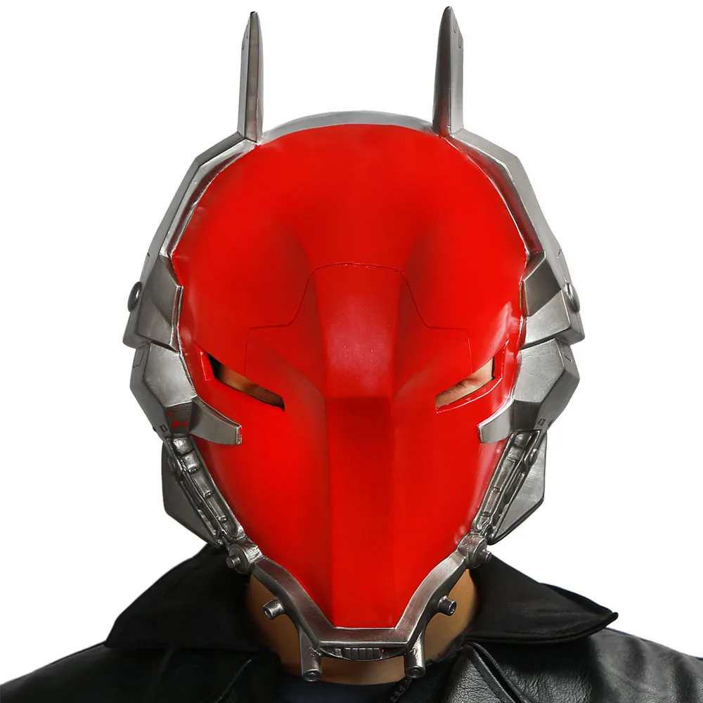 

Clearance Batman: Arkham Knight Helmet Cool Red Full Head Helmets Mask Cosplay Costume Props Adult Resin Helmet