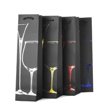 Красное вино Сумочка бутылка перевозчика мешок подарков двойной красное вино Бумага мешок золота Фольга красное вино сумка бутылку шампанского несущей