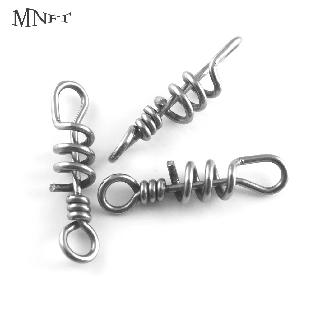 MNFT 5Pcs Fishing Screw Rolling Heavy Duty Corkscrew Fish Hook Lure  Stainless Steel Connector Terminal Tackle Outdoor Fishing