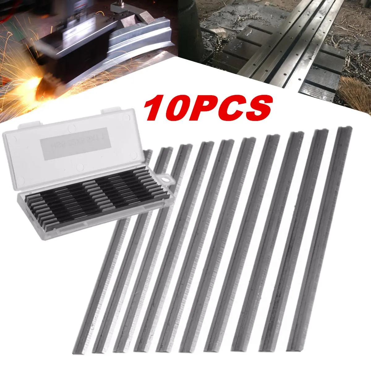 

10Pcs 82mm x 5.5mm Reversible Carbide Planer Blades For Cutting Soft Hard Woods Ply-wood Board Woodworking Power Tool