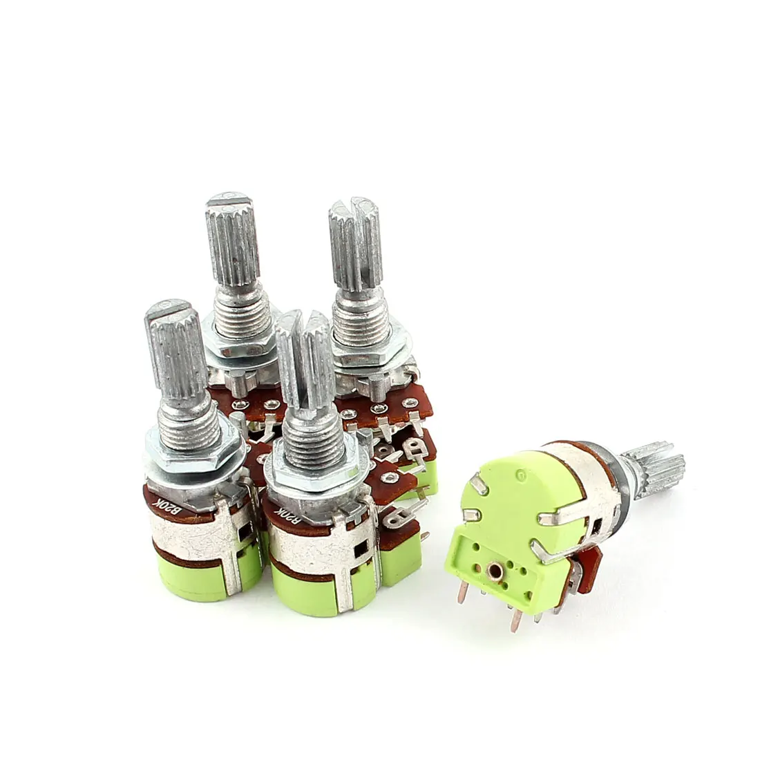 

UXCELL 5Pcs Stereo B20k 20K Ohm Dual Linear Taper Volume Control Potentiometer Switch