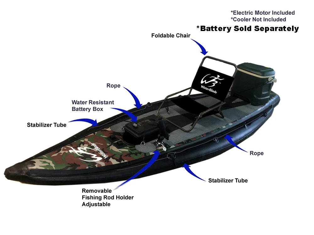 12v Motorized Inflatable Kayak With No batterySurfing AliExpress