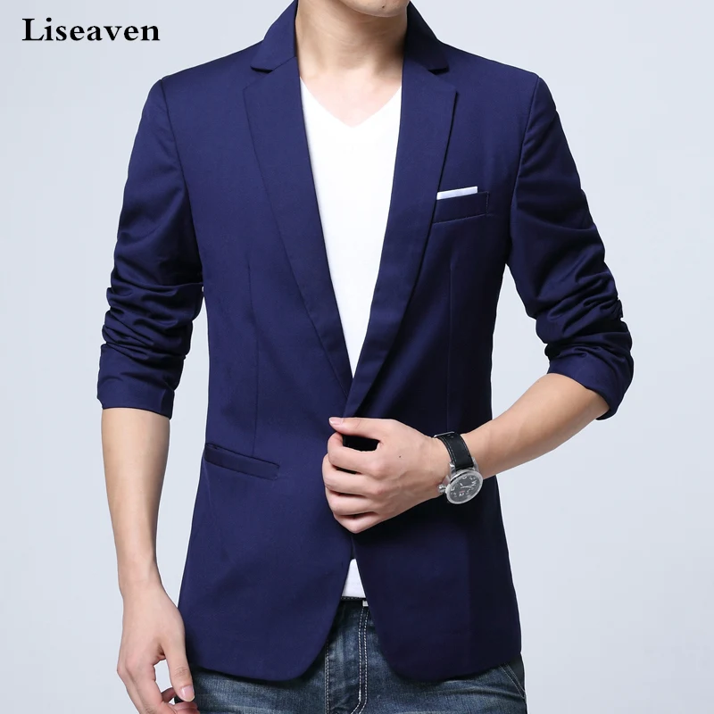 Liseaven autumn winter men's clothing Casual Slim Fit Blazer Plus Size ...
