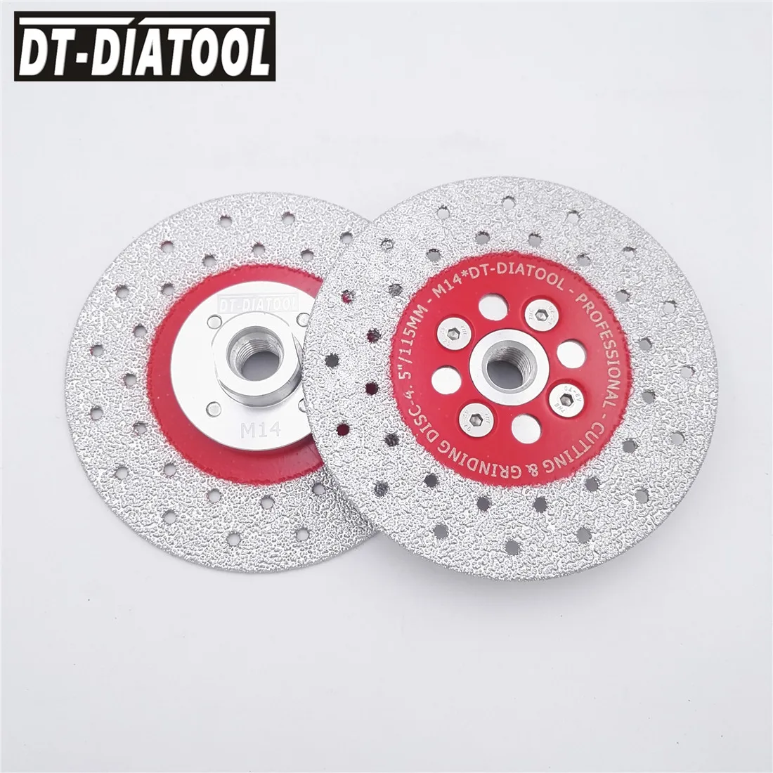 2pcs Premium Quality Double Sided Vacuum Brazed Diamond Cutting disc Grinding wheel M14 Thread saw blades for marble granite