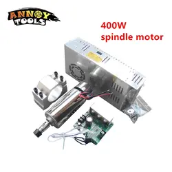 New 400W DC12-48V CNC Air Cooled Spindle Motor+ ER11 chuck+Mach3 Speed Governor Regulator+Mount Bracket Clamp for CNC engraver