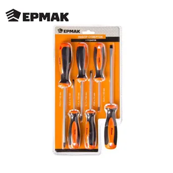 

ERMAK SCREWDRIVER SET high quality hand tool for the work at home multifunction rubber handle magnetic tip tool set sale 651-210