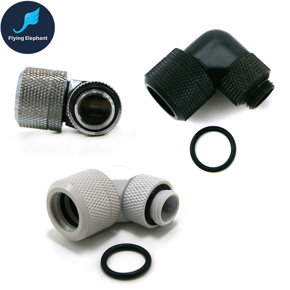 

HDC Angled 90 Degree OD14mm Solid-tubing Compression Fitting G1/4 Black/Silver/White/Gold
