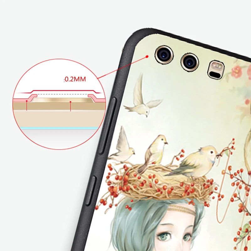 Huawei p10 plus Case Original Cover for Huawei p10 plus Case Bag p10 plus Cover Skin Wolf Fish Skull Fundas 100% 5