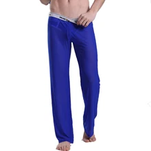 Casual Mesh Pajamas Ultra-thin Men See though Pants Tranparent Long Pants sexy Men Trousers M01-6