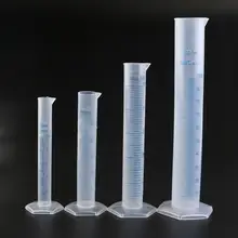 4 шт 10 мл/25 мл/50 мл/100 мл измерительный пластиковый Градуированный Цилиндр лабораторная бутылка лабораторный тест мерная емкость чашки