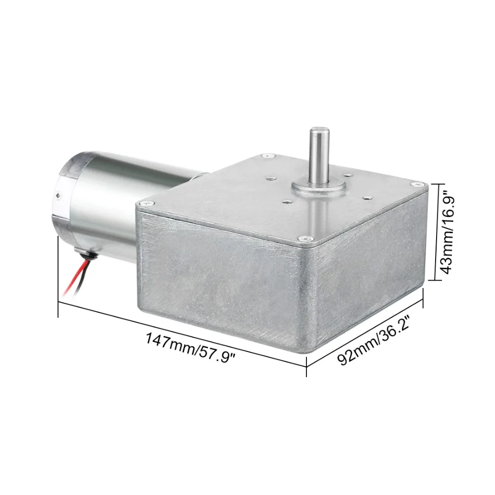 

UXCELL New DC 24V 60RPM DC 12V 30RPM 14RPM 40kg.cm High Torque Reversible Turbine with Carbon Brushes Self-locking 20x8mm Shaft