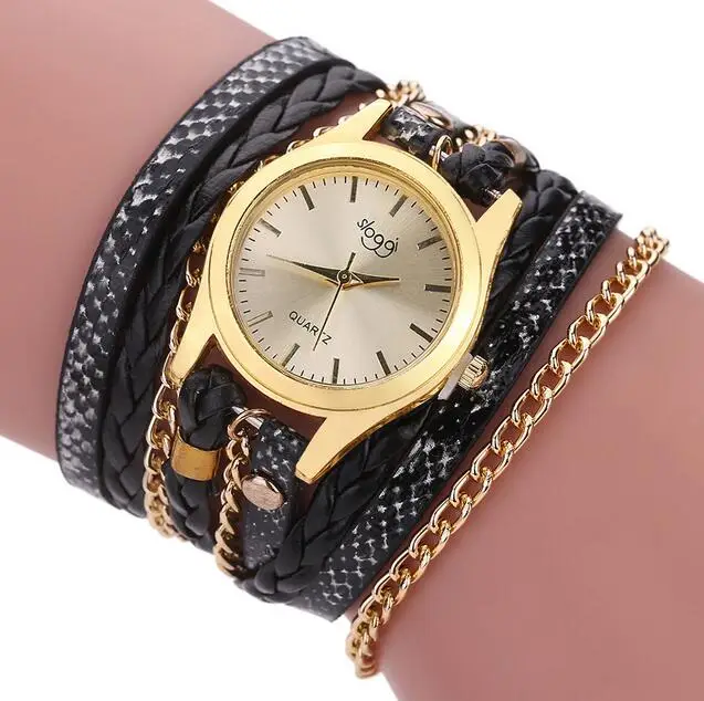 Элитный бренд кожа кварцевые часы для женщин дамы повседневное модный браслет наручные часы relogio feminino leopard Плетеный женский