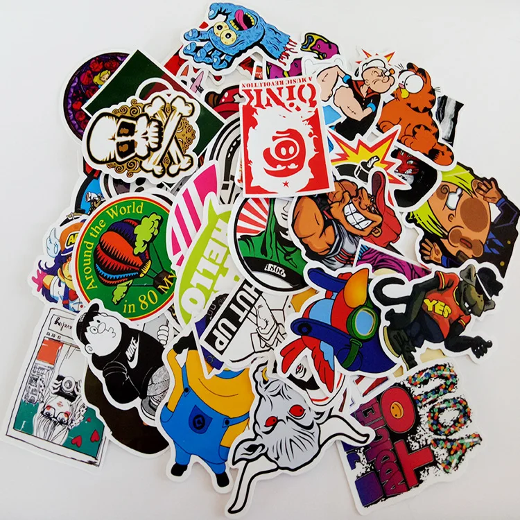 100 Mixed Cartoon Toy Stickers Car Styling Bike Motorcycle Phone Computer Travel Luggage Cool Funny stickers Bomb PVC Decals
