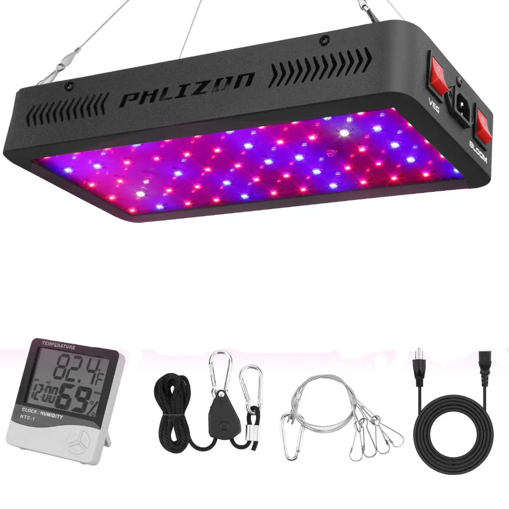 

Phlizon 900w Full Spectrum Dual Chip led grow light for Hydroponic Indoor Plants Veg and Flowering with CE,RoHs FCC cerification