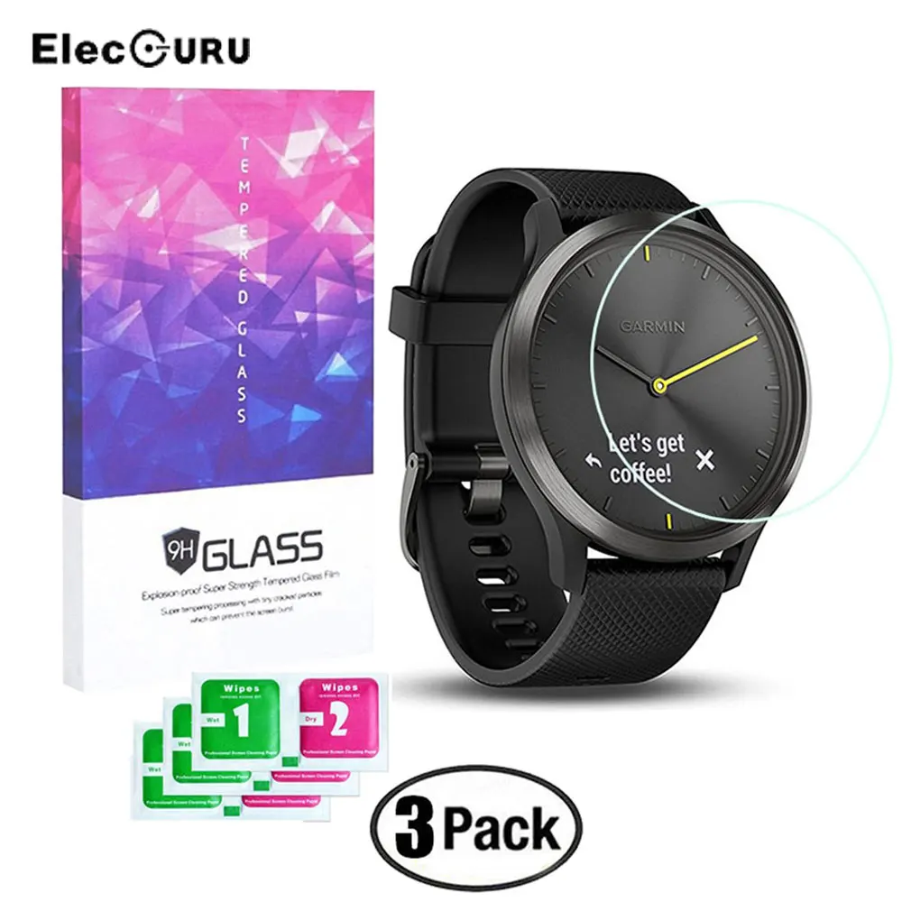 Защитная пленка для экрана Garmin Vivomove HR Watch HD Premium закаленное стекло 9H