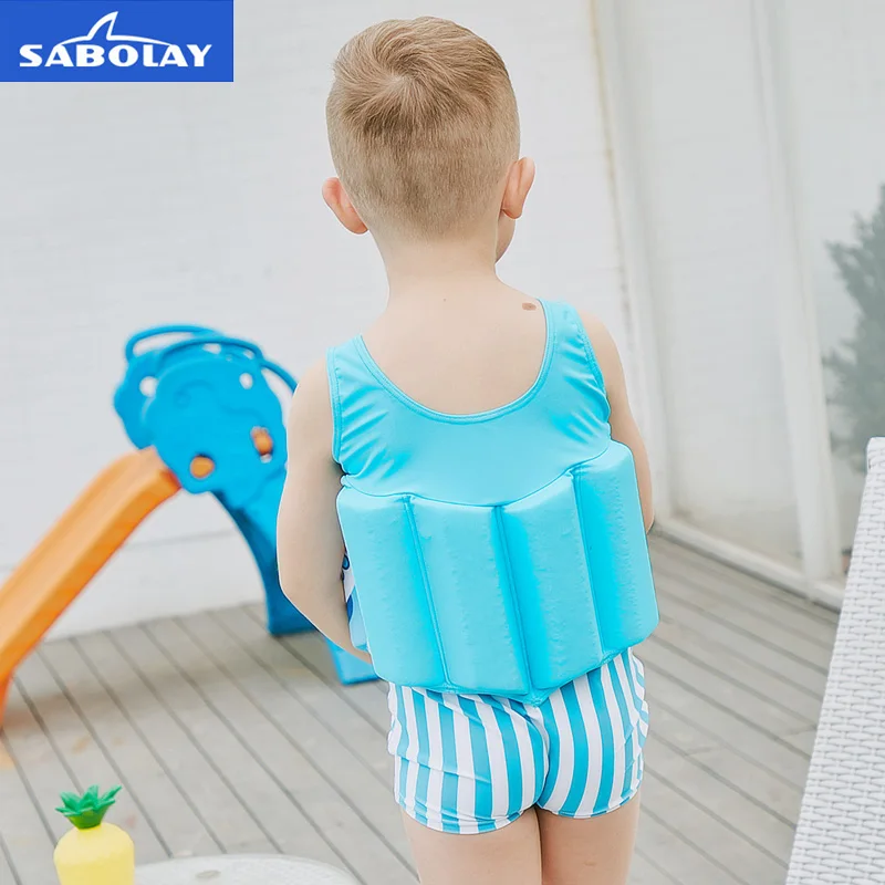 

New Male Big Boy Siamese Sports Buoyancy Swimsuit Suit Beach Casual Sunscreen Swimsuit Protection Boy Swimwear