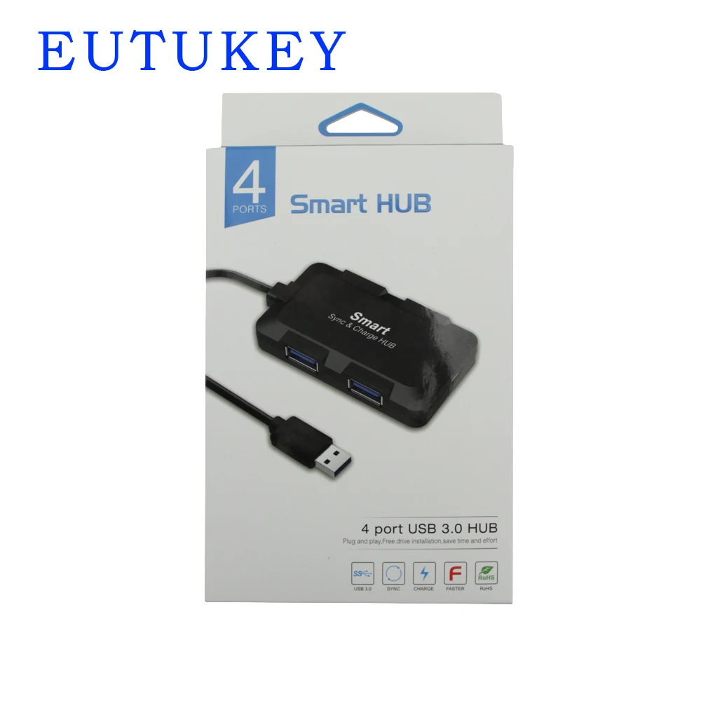 Высокоскоростной 4-портовый смарт-концентратор EUTUKEY концентратор USB 3 0