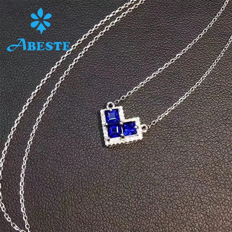 

ANI 18K Solid White Gold Pendant Necklace SI 0.068 ct Real Natural Diamond Fine Jewelry Women Engagement Necklace Birthday Gift