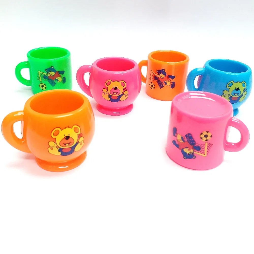 

24 pcs mini bear smile Mug Pendant Cake Decoration Girl Kids Vintage School Bag Pinata Party Favors Gift Novelty Birthday Prize