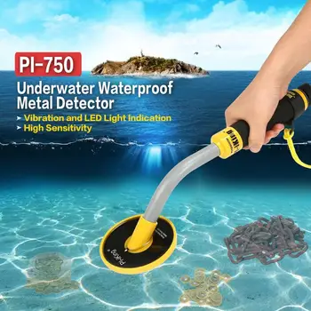 

New PI-750 Handheld Pulse Induction Underwater Waterproof Metal Detector Gold Coin Treasure Search Vibration Light Alarm