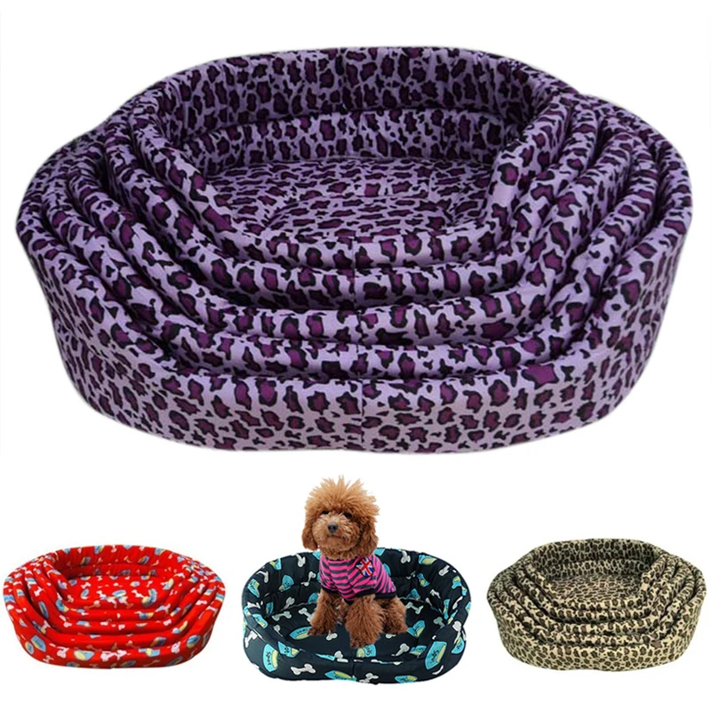 buy 5 Sizes Pet Dog Beds Sofa Bone Leopard Prints Soft Mats Cushion Kitten Puppy Bed Winter Warm Sweet Cats Dogs Playing Couch Pad
