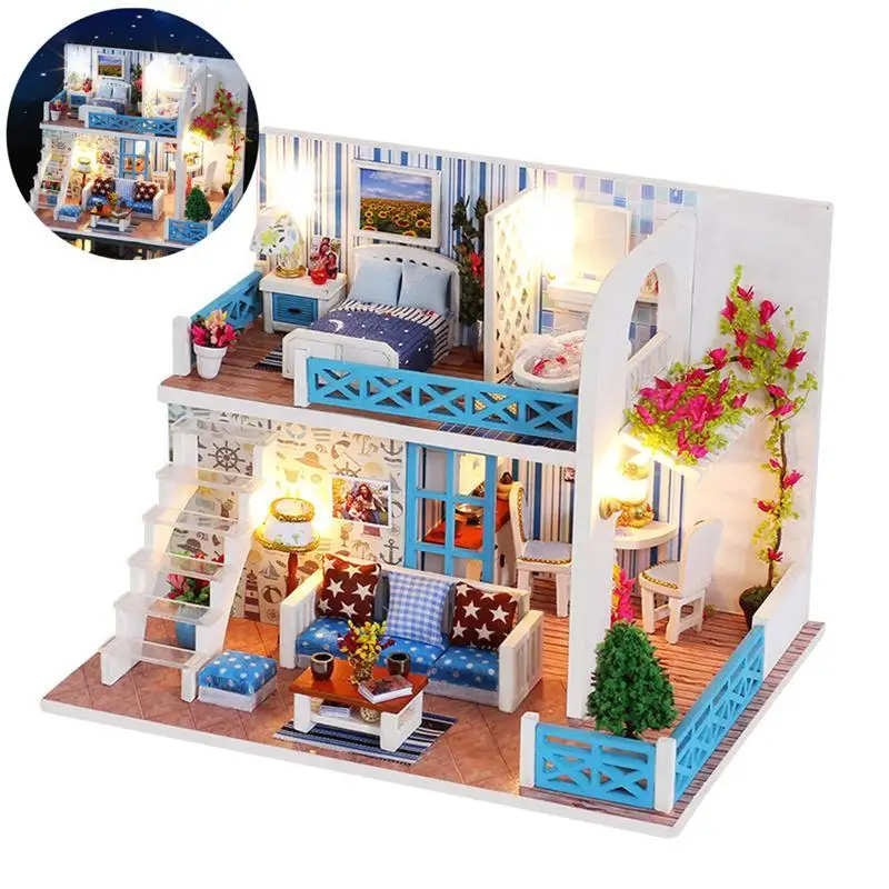 

Children Lovers and Friends DIY Miniature Dollhouse Kit with Furniture Accessories Creative Romantic Gift