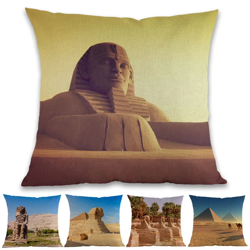 

Sights Of Ancient Egypt Pyramids Sphinx Valley Of The Kings Temples Of Ramses Pillow Case Home Sofa Decoration Cushion Cover