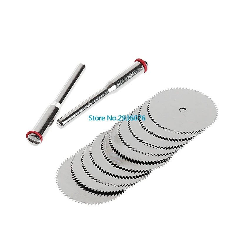 

12PCS/SET Wood Saw Blade Disc + 2 x Rod Dremel Rotary Cutting Tool 10 x 32mm MAR15_0